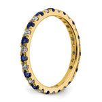 Lab Grown Diamond & Created Blue Sapphire Eternity Band - 14k Yellow Gold / 1/2 ctw. / 4