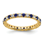 Lab Grown Diamond & Created Blue Sapphire Eternity Band - 14k Yellow Gold / 1/2 ctw. / 4