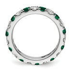 Lab Grown Diamond & Created Emerald Eternity Band - 14k White Gold / 1 ctw. / 4