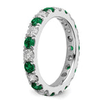 Lab Grown Diamond & Created Emerald Eternity Band - 14k White Gold / 1 ctw. / 4
