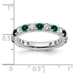 Lab Grown Diamond & Created Emerald Eternity Band - 14k White Gold / 1 ctw. / 4