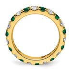 Lab Grown Diamond & Created Emerald Eternity Band - 14k Yellow Gold / 1 ctw. / 4