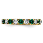 Lab Grown Diamond & Created Emerald Eternity Band - 14k Yellow Gold / 1 ctw. / 4