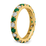 Lab Grown Diamond & Created Emerald Eternity Band - 14k Yellow Gold / 1 ctw. / 4
