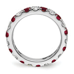 Lab Grown Diamond & Created Ruby Eternity Band - 14k White Gold / 1 ctw. / 4