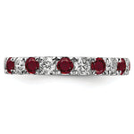 Lab Grown Diamond & Created Ruby Eternity Band - 14k White Gold / 1 ctw. / 4