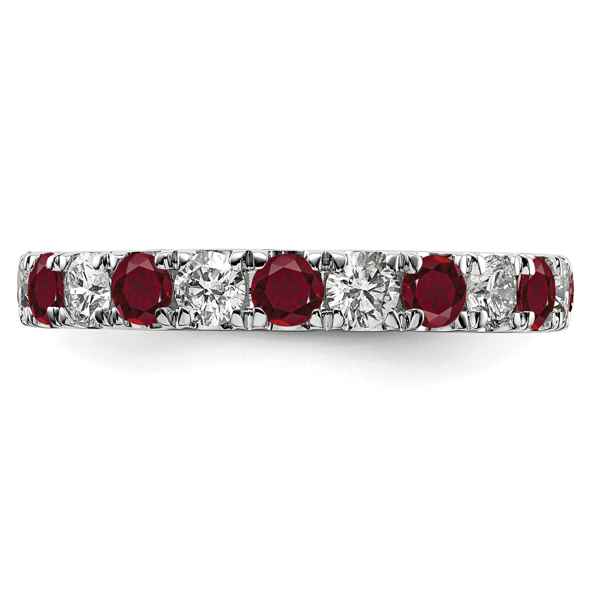 Lab Grown Diamond & Created Ruby Eternity Band - 14k White Gold / 1 ctw. / 4