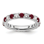 Lab Grown Diamond & Created Ruby Eternity Band - 14k White Gold / 1 ctw. / 4