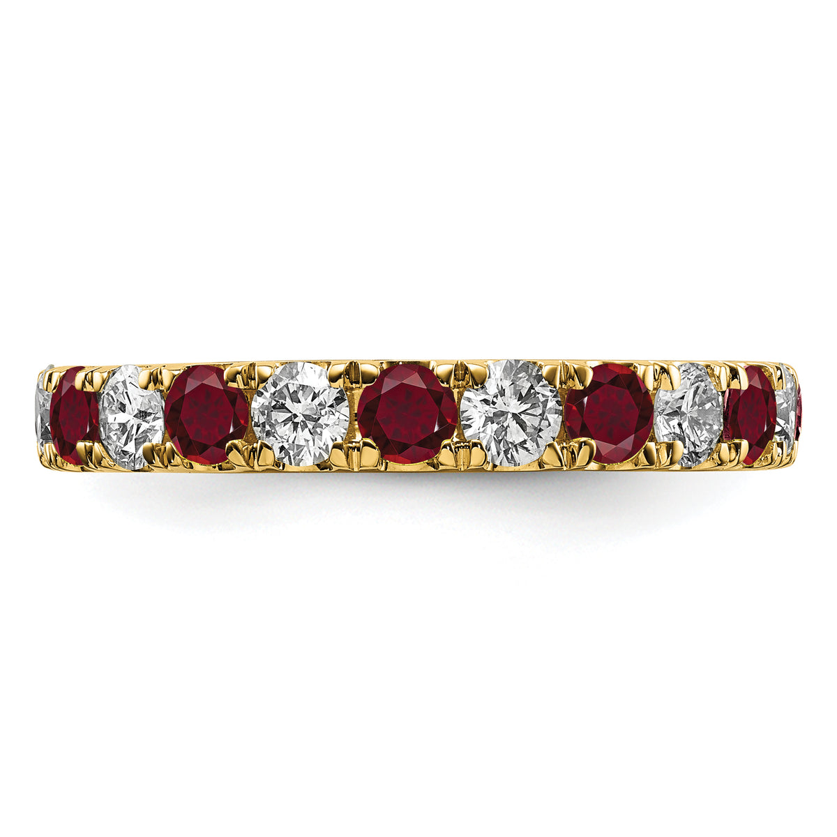 Lab Grown Diamond & Created Ruby Eternity Band - 14k Yellow Gold / 1 ctw. / 4