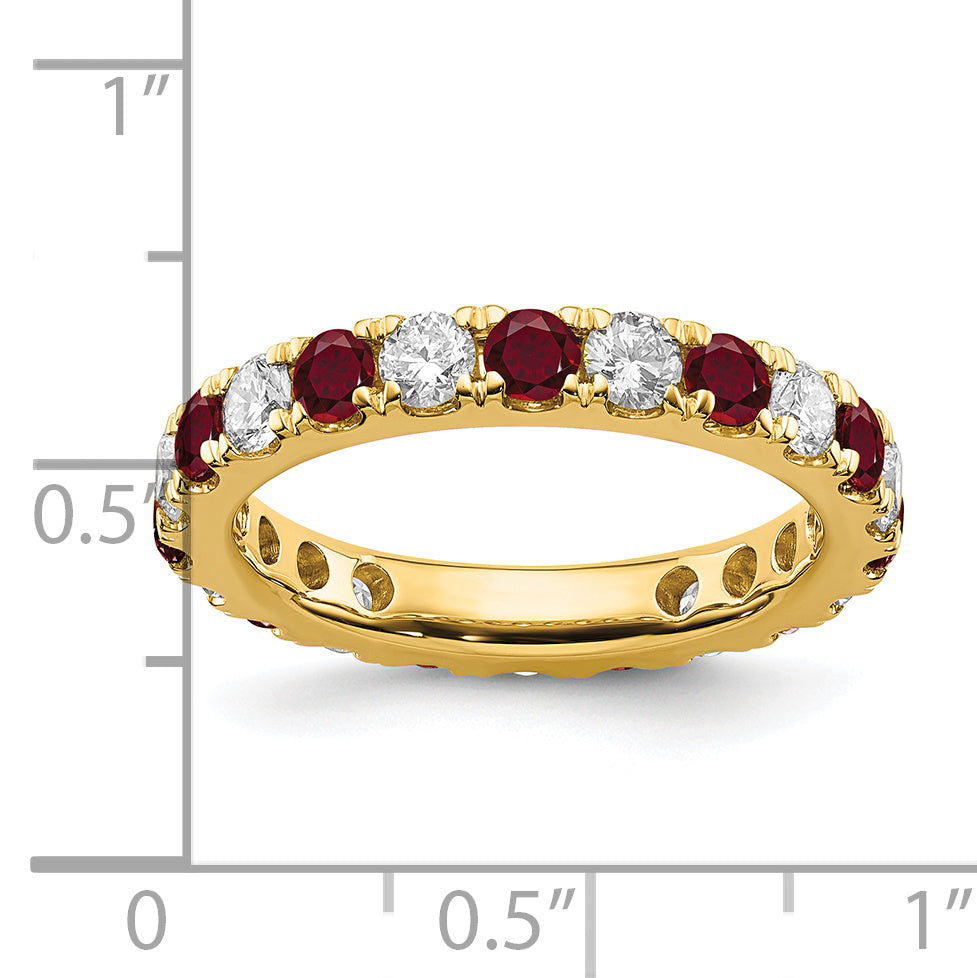 Lab Grown Diamond & Created Ruby Eternity Band - 14k Yellow Gold / 1 ctw. / 4