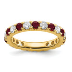 Lab Grown Diamond & Created Ruby Eternity Band - 14k Yellow Gold / 1 ctw. / 4