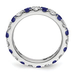 Lab Grown Diamond & Created Blue Sapphire Eternity Band - 14k White Gold / 1 ctw. / 4