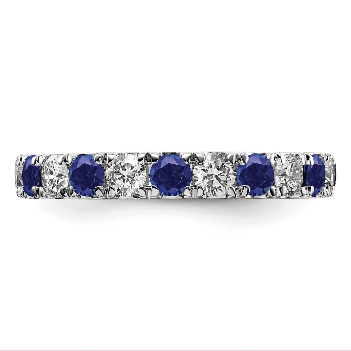 Lab Grown Diamond & Created Blue Sapphire Eternity Band - 14k White Gold / 1 ctw. / 4