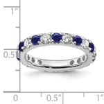 Lab Grown Diamond & Created Blue Sapphire Eternity Band - 14k White Gold / 1 ctw. / 4