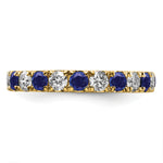 Lab Grown Diamond & Created Blue Sapphire Eternity Band - 14k Yellow Gold / 1 ctw. / 4