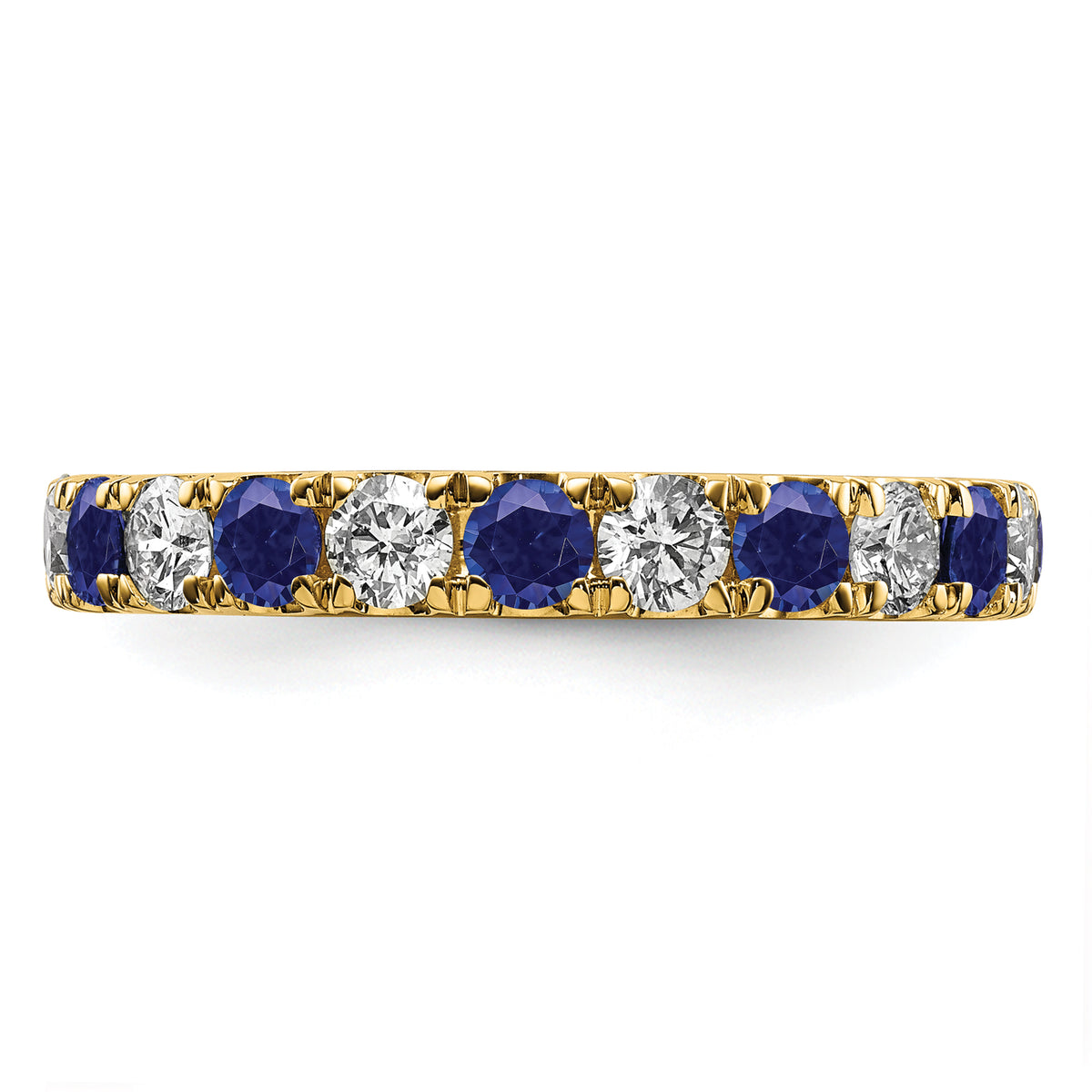 Lab Grown Diamond & Created Blue Sapphire Eternity Band - 14k Yellow Gold / 1 ctw. / 4