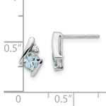 Gemstone & Diamond Earrings - 10k White Gold / Aquamarine / Blue