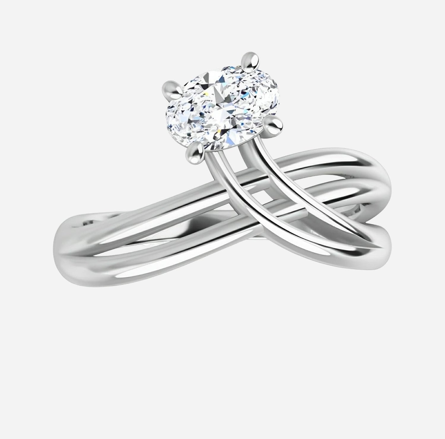 Moissanite yellow gold ring