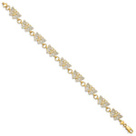 14k Gold with White Rhodium Butterfly 7 inch Bracelet, view 2
