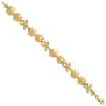 14k Yellow Gold Polished Seashell Theme 7.25 inch Bracelet, view 2