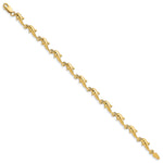 14k Yellow Gold Polished Dolphin 7 inch Bracelet, view 2