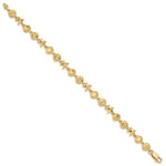 14k Yellow Gold Diamond-cut Starfish/Sand Dollar/Shell 7 inch Bracelet, view 2