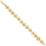 14k Yellow Gold Polished Sea Life 7.25 inch Bracelet, view 2