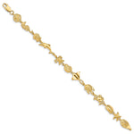 14k Yellow Gold Polished Sea Life 7 inch Bracelet, view 2