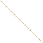 14k Yellow Gold Oval Design Diamond-cut Bracelet, view 2 - 7.25 in