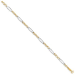 14k Two-Tone Gold Polished Oval Design 7.25 inch Bracelet, view 2