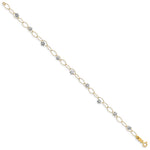14k Two-Tone Gold Diamond-cut Puffed Stars Oval Link 7.25 inch Bracelet, view 2