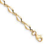 14k Yellow Gold Polished Fancy Twisted Link 7.25 inch Bracelet