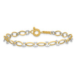 14k Two-Tone Gold Oval and Diamond-cut Circle 7.25 inch Bracelet, view 3