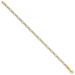 14k Two-Tone Gold Polished Oval Cable Link 7.25 inch Bracelet, view 2