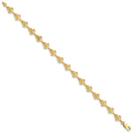 14k Yellow Gold Polished and Textured Turtle 7 inch Bracelet, view 2