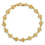 14k Yellow Gold Polished and Textured Turtle 7 inch Bracelet, view 4