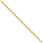 14k Yellow Gold Polished and Textured Sand Dollar 7.25 inch Bracelet, view 2