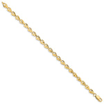 14k Yellow Gold Polished 4.75mm Diamond-cut Leaf 7 inch Bracelet, view 2