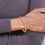 14k Yellow Gold Polished Criss Cross Link 7.5 inch Bracelet, view 6