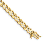 14k Yellow Gold Polished Criss Cross Link 7.5 inch Bracelet