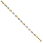 14k Two-Tone Gold Infinity Symbol Link 7.5 inch Bracelet, view 2