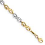 14k Two-Tone Gold Infinity Symbol Link 7.5 inch Bracelet
