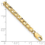 14k Yellow Gold Polished 4mm Diamond-Cut Squares 7.25 inch Bracelet, shown with a ruler for scale