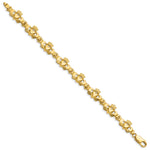 14k Yellow Gold Polished Claddagh Link 7 inch Bracelet, view 2