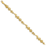 14k Yellow Gold Polished Dolphin and Sea Shells 7 inch Bracelet, view 2