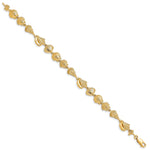 14k Yellow Gold Polished Sea Shells Bracelet, view 2 - 7.25 in