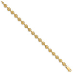 14k Yellow Gold Polished and Textured Mini Sand Dollar 7 inch Bracelet, view 2