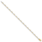 14k Two-Tone Gold Polished Fancy Box Links 7.5 inch Bracelet, view 2