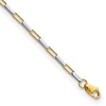 14k Two-Tone Gold Polished Fancy Box Links 7.5 inch Bracelet