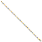 14k Gold and White Rhodium Diamond-cut Fancy Link 7.5 inch Bracelet, view 2